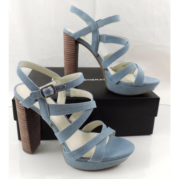 BCBGenerationn Morgan Strappy Platform Sandals Heels Blue Size 10 - Picture 6 of 10